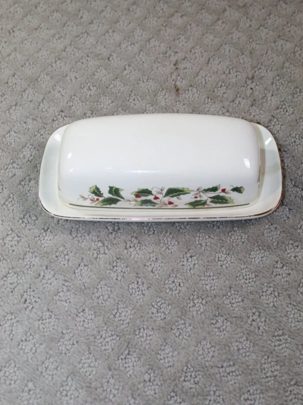 Canterbury Potteries Holly Tradition Butter Dish